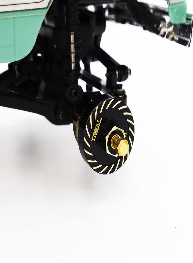 Treal Brass Extended Wheel Spacers (4p) +5mm Axle Counter Weight Type B for Axial SCX24 Deadbolt C10 Gladiator Bronco (Black) - Image 4